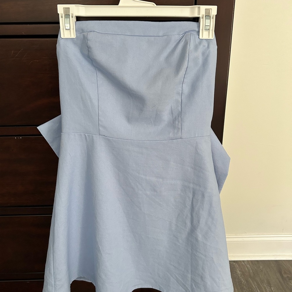 Altar'd State Light Blue Strapless A-Line Dress